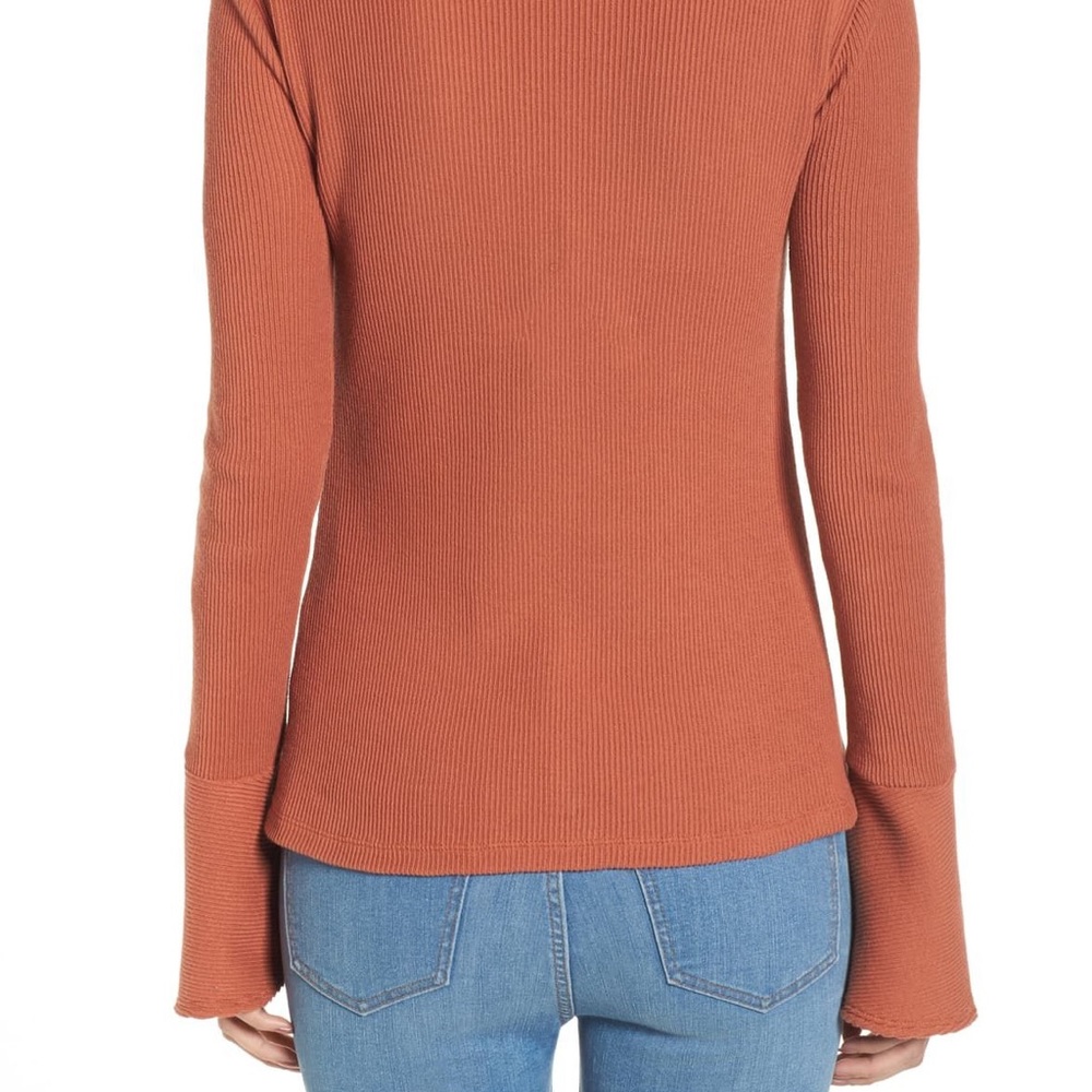 Madewell Ruffle-Cuff Ribbed Top - Picture 4 of 10